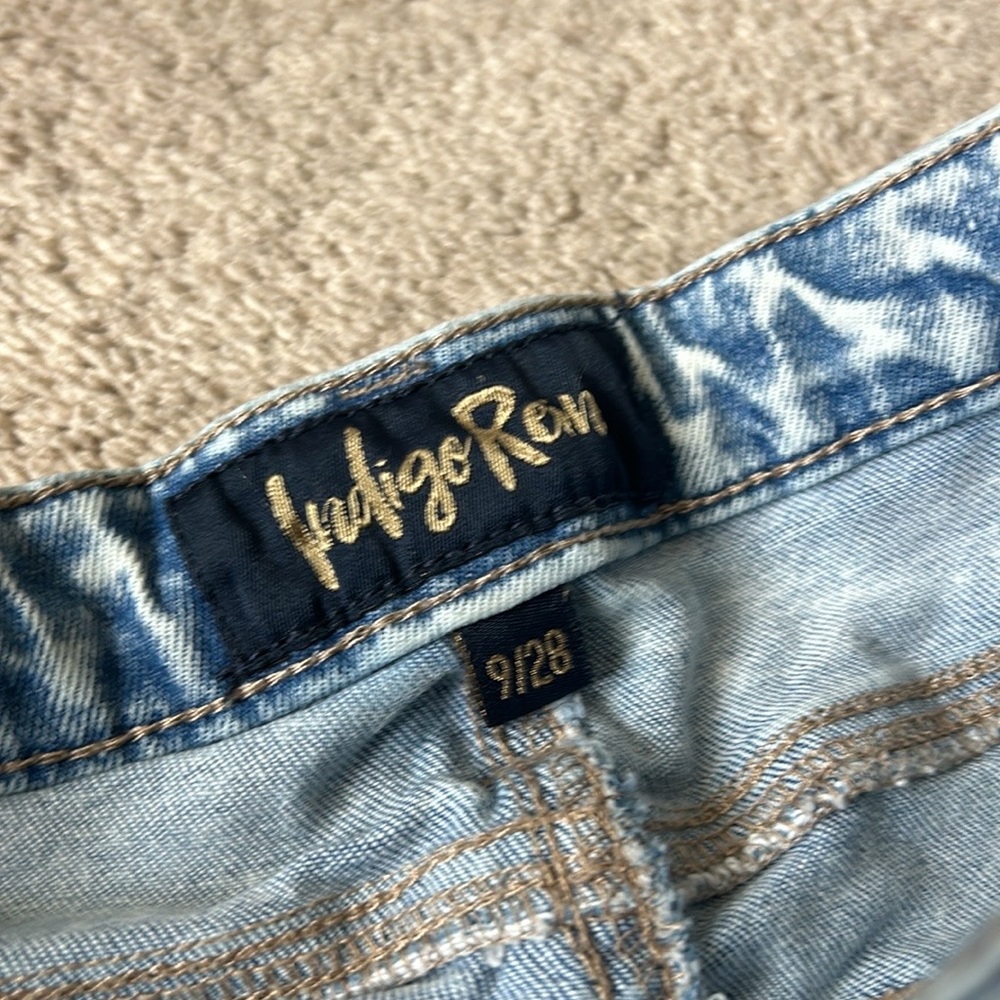 Very cute light wash straight let ripped jeans! Originally $60, from Indigo Ren! - Picture 3 of 3
